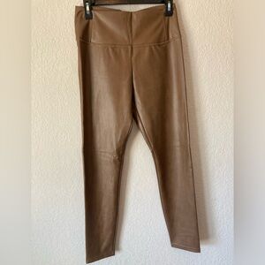 7 For All Mankind brown faux leather leggings